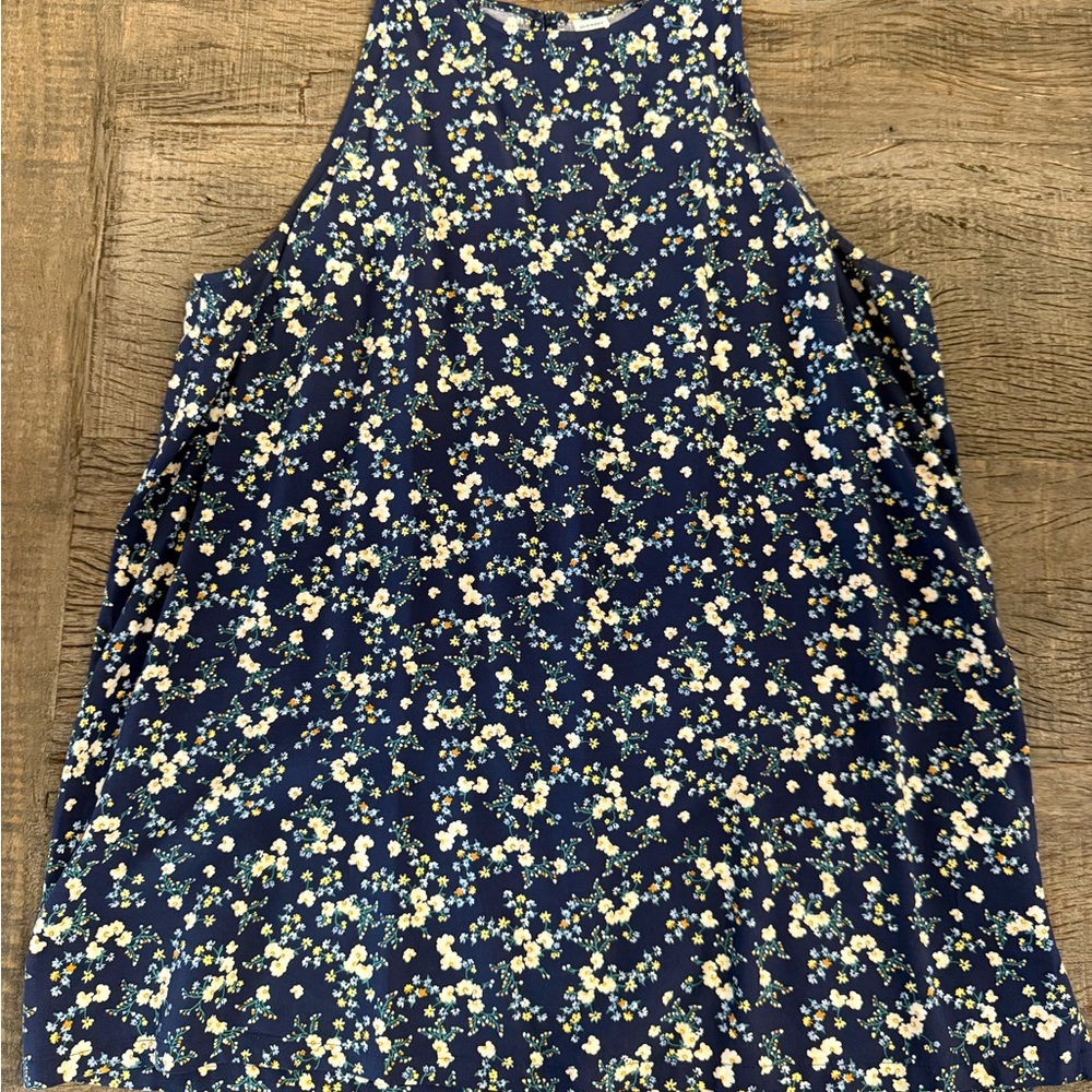High Neck Floral Tank sz Medium Tall